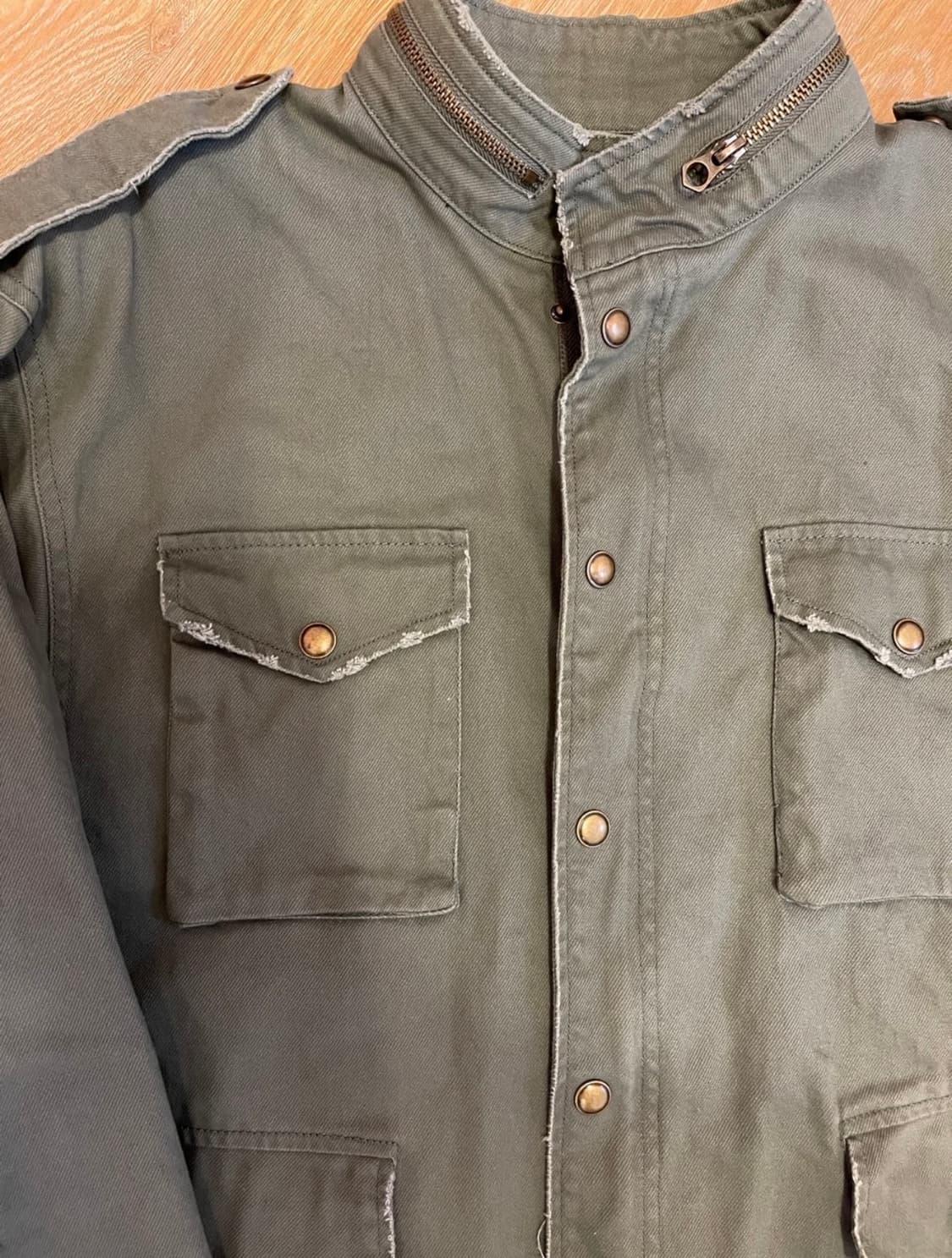 자라 Zara 베이직 오버핏카키 야상 자켓 /L 상품이미지6