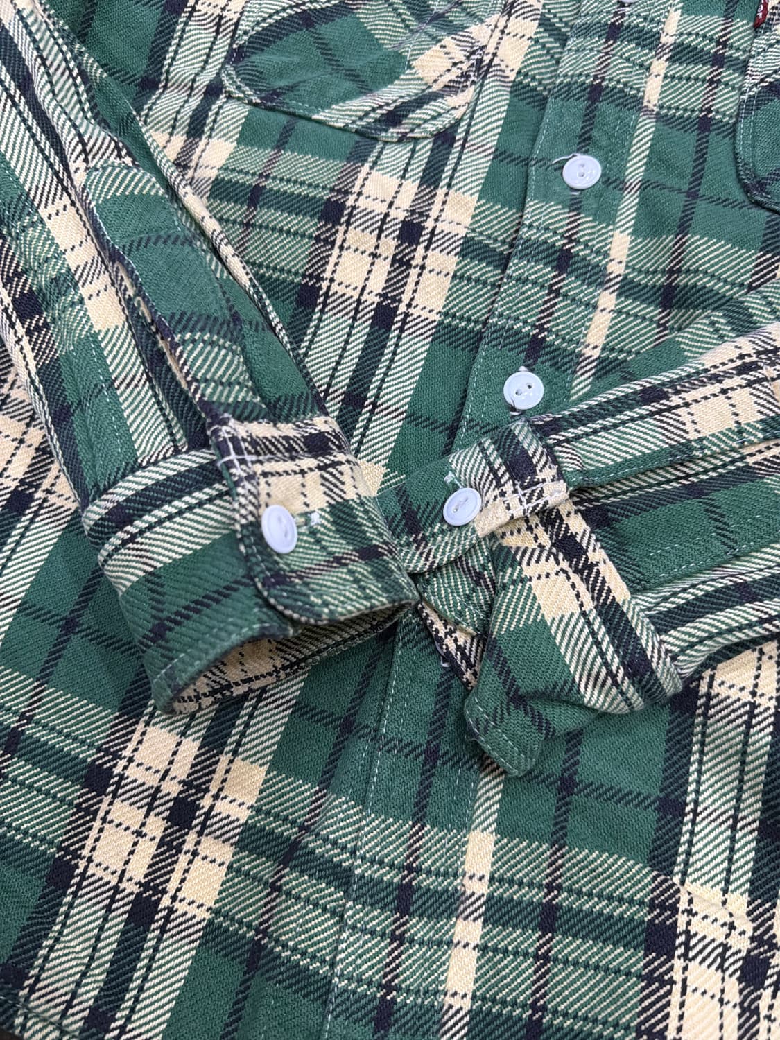 리바이스 헤비코튼 플란넬 그린 체크셔츠 M 상품이미지7