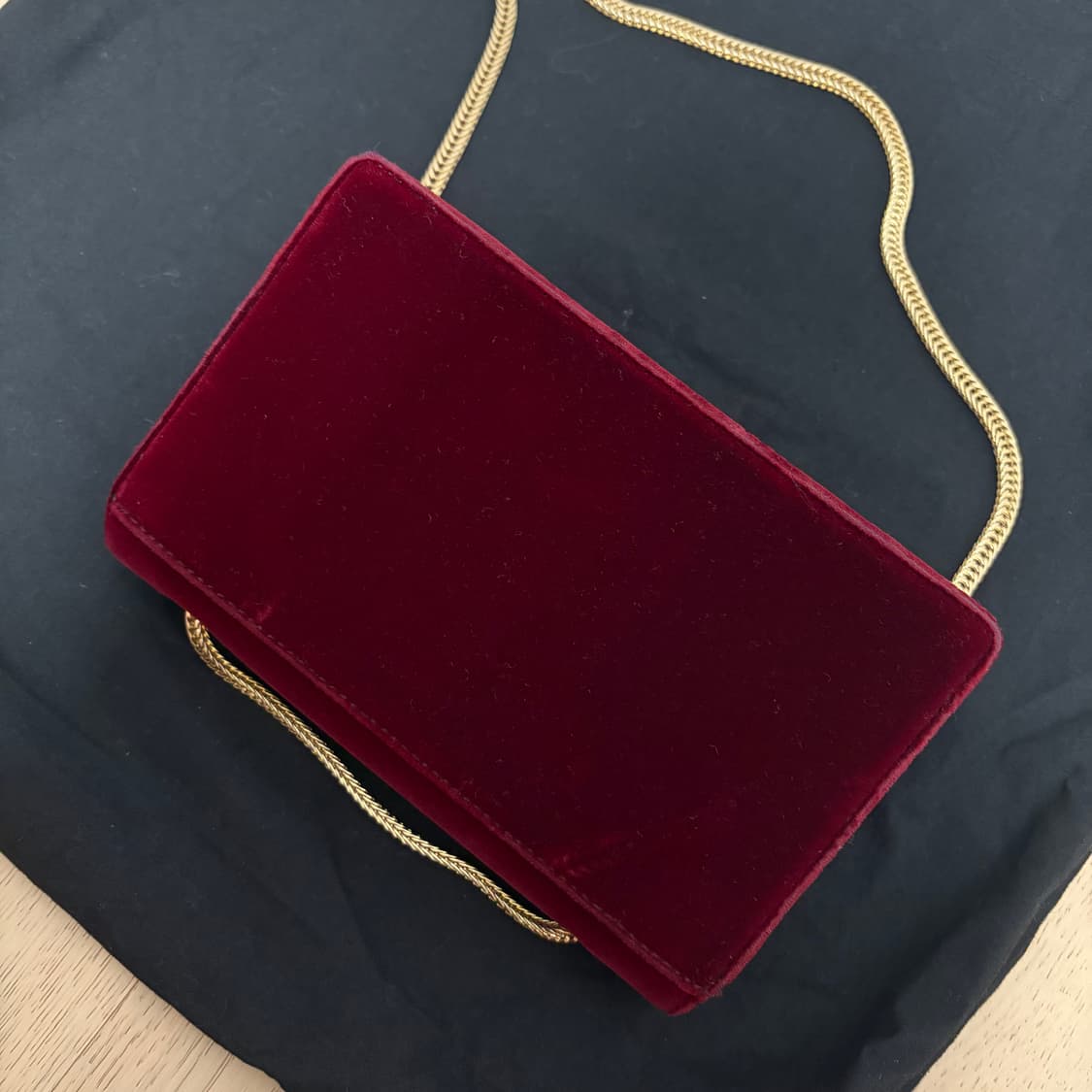 TIME 벨벳 체인 크로스백 버건디 상품이미지8