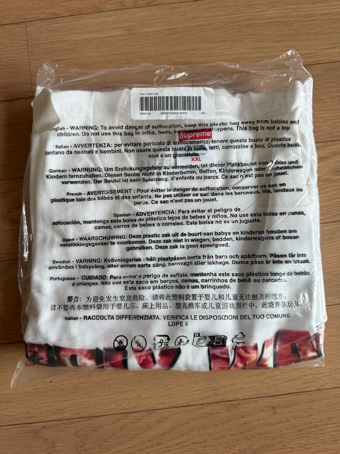 [XXL] supreme 슈프림 홀리 워 반팔 티셔츠 흰색 상품이미지6