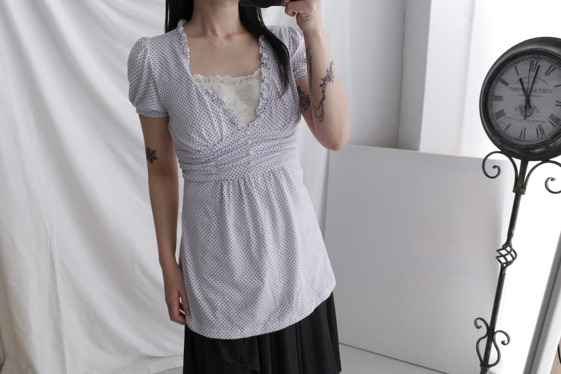 dot ribbon half T 상품이미지5