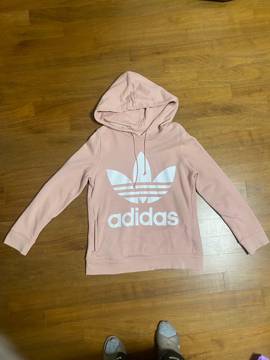 아디다스빅로고 연핑크 후드티 M 상품이미지1