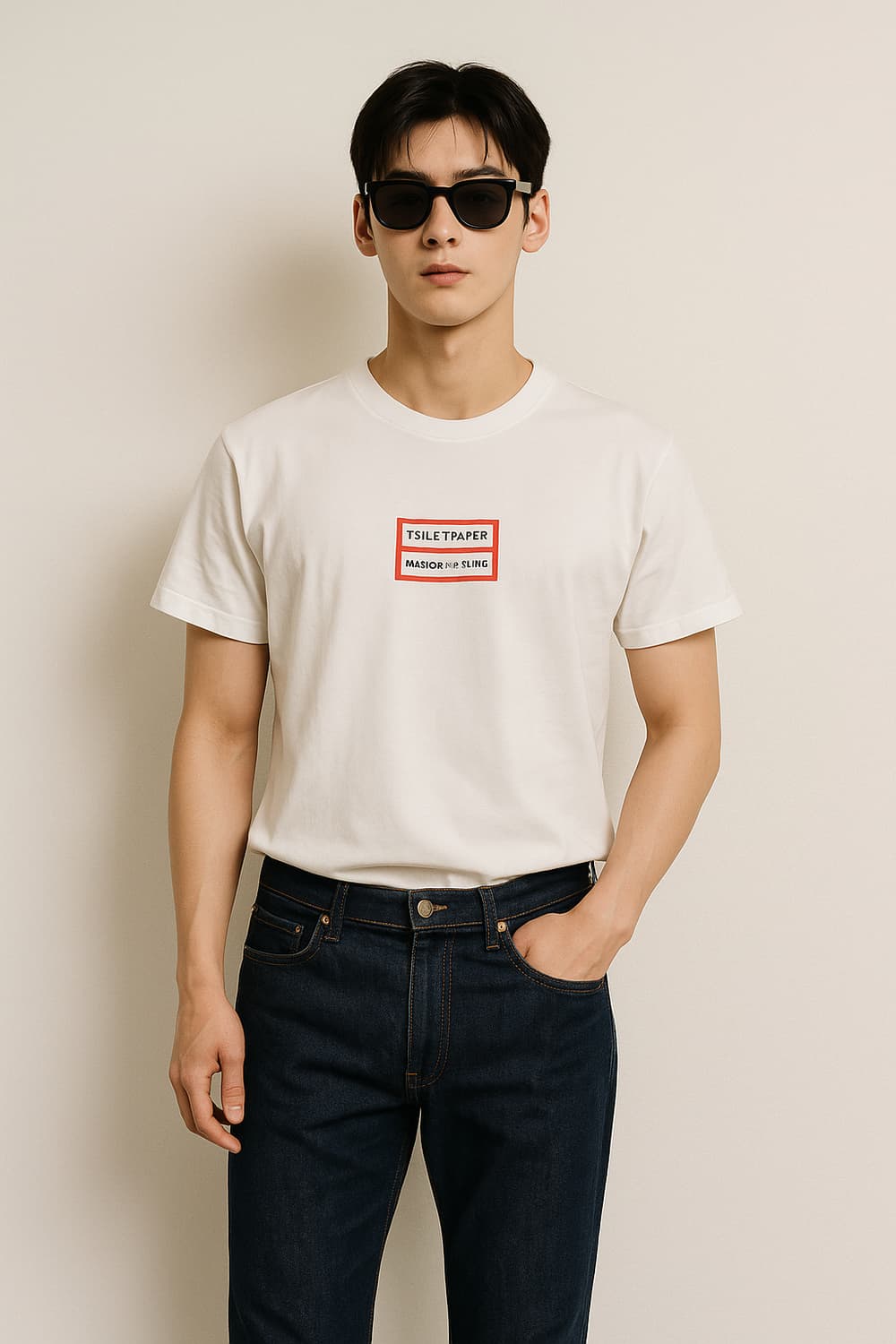 메종키츠네x토일렛페이퍼. 반팔 티셔츠 화이트_XS 상품이미지1