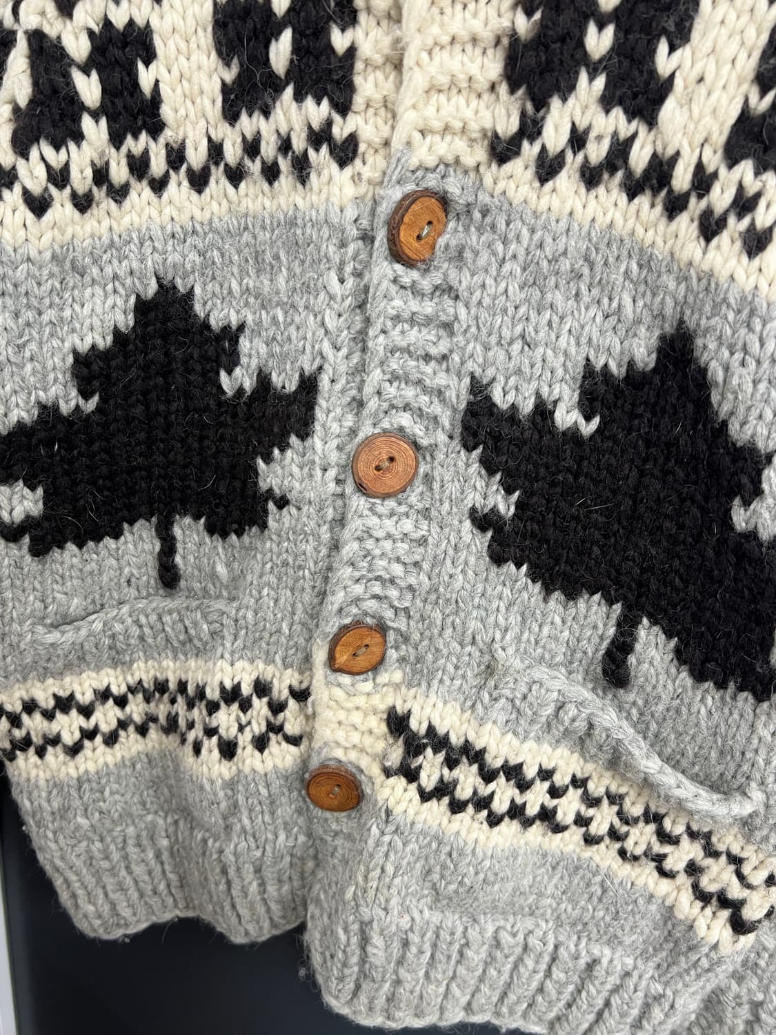 Kanata Vintage 빈티지 캐나다 코위찬 버진 울 니트 가디건 상품이미지3