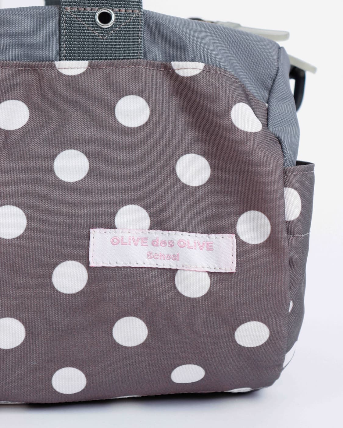 [OLIVE des OLIVE] 그레이 × 브라운 폴카도트 보스턴백 상품이미지3