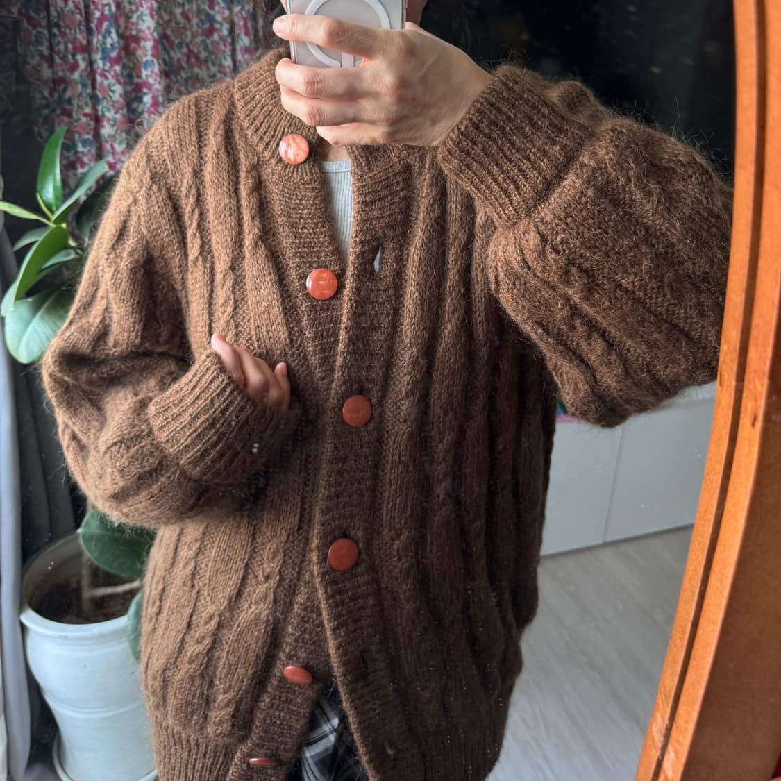 퀄좋은 브라운 빈티지 니트가디건 상품이미지5