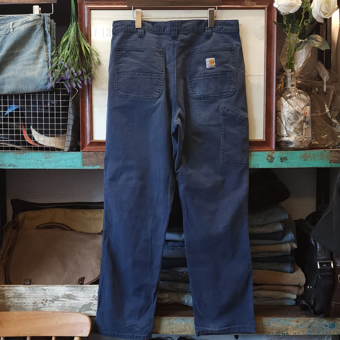 칼하트 싱글니 워크팬츠 릴렉스드 핏 미드나이트 블루 36x36 상품이미지2