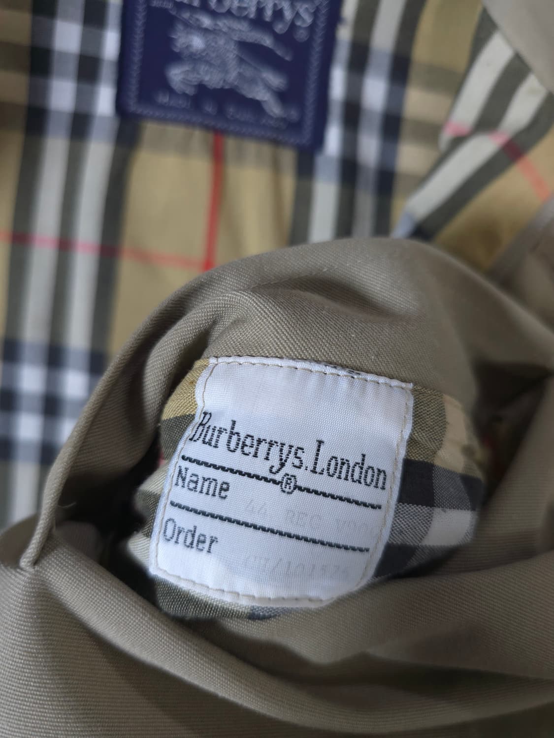 버버리 정품 영국생산 베이지 블루종 해링턴 자켓 오리지널 금사 엠블럼 1 상품이미지8