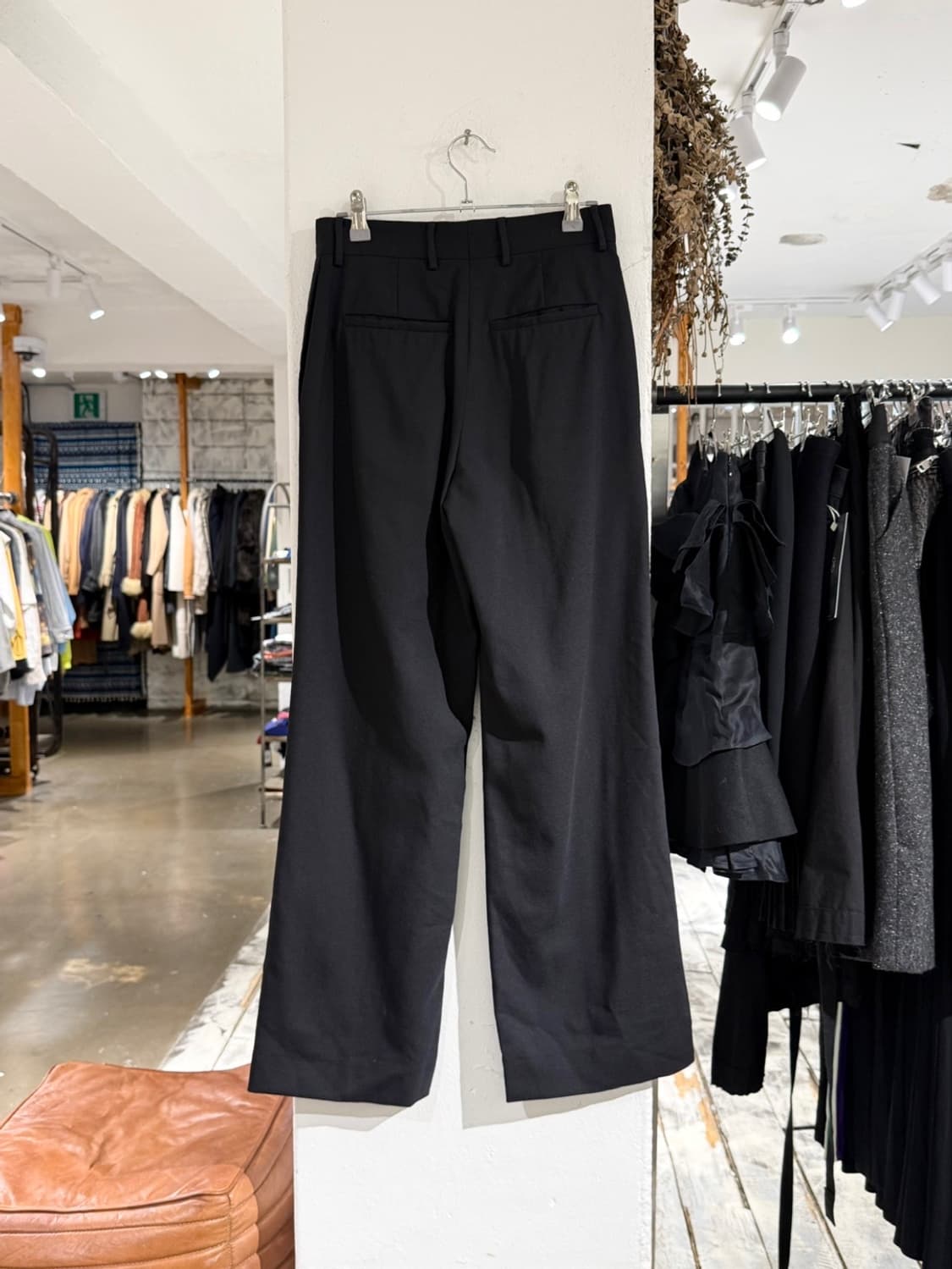 로에베 블랙 폴리 코튼 혼방 스트레이트 팬츠 상품이미지4