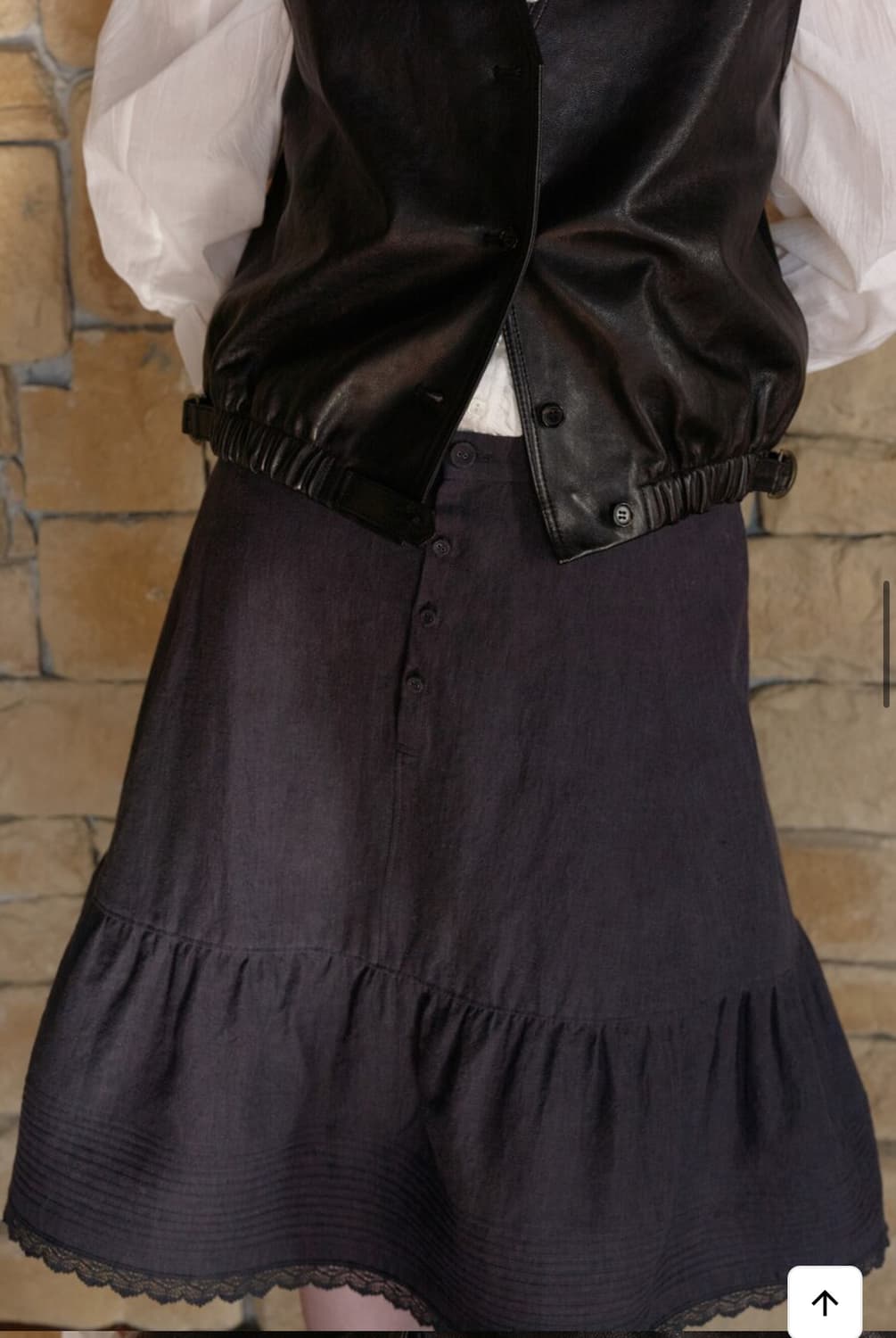 비아플레인 린넨 스커트 Via Clover linen skirt 상품이미지2
