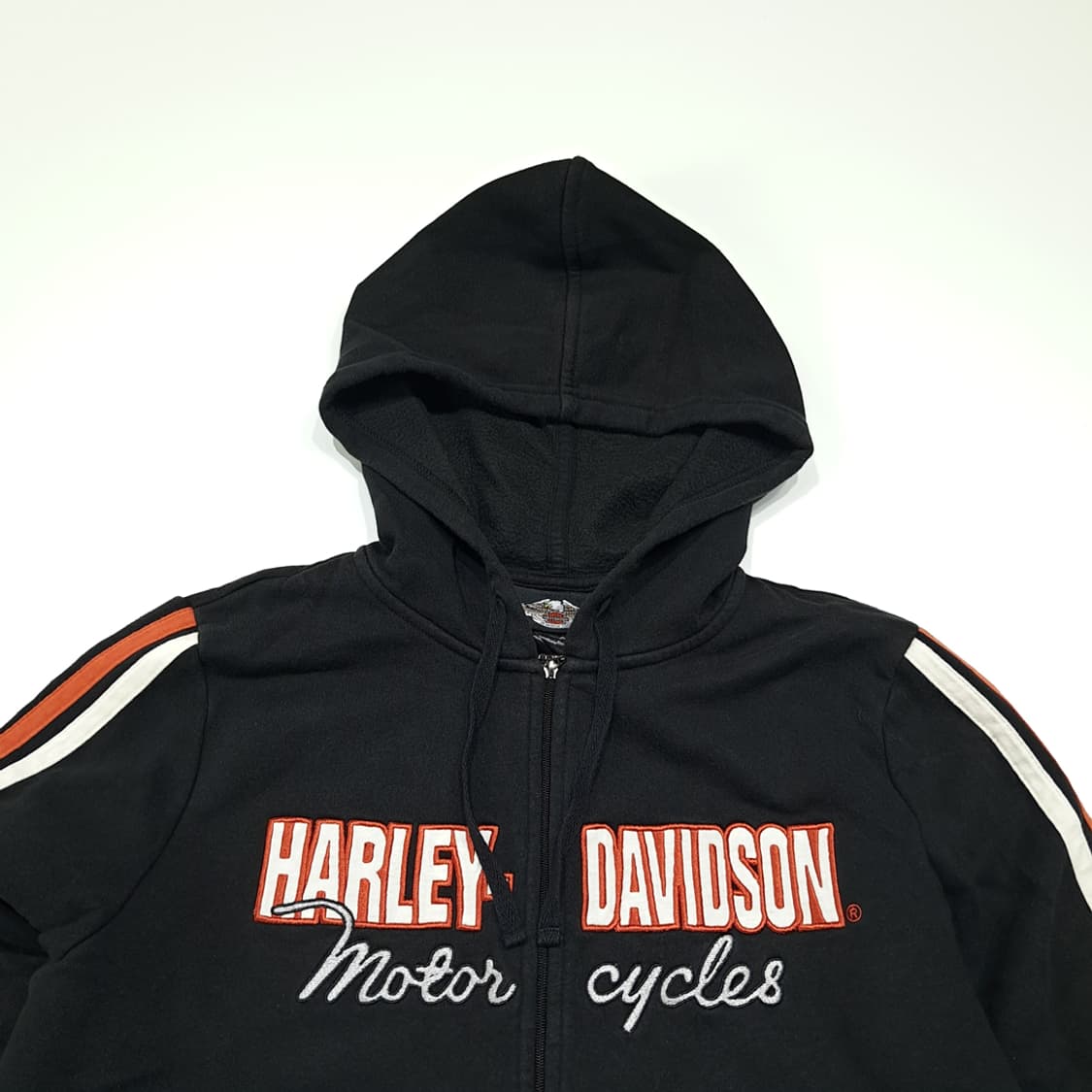 CL343 L 할리데이비슨 코튼 레이싱 자수 블랙 후드집업 상품이미지2