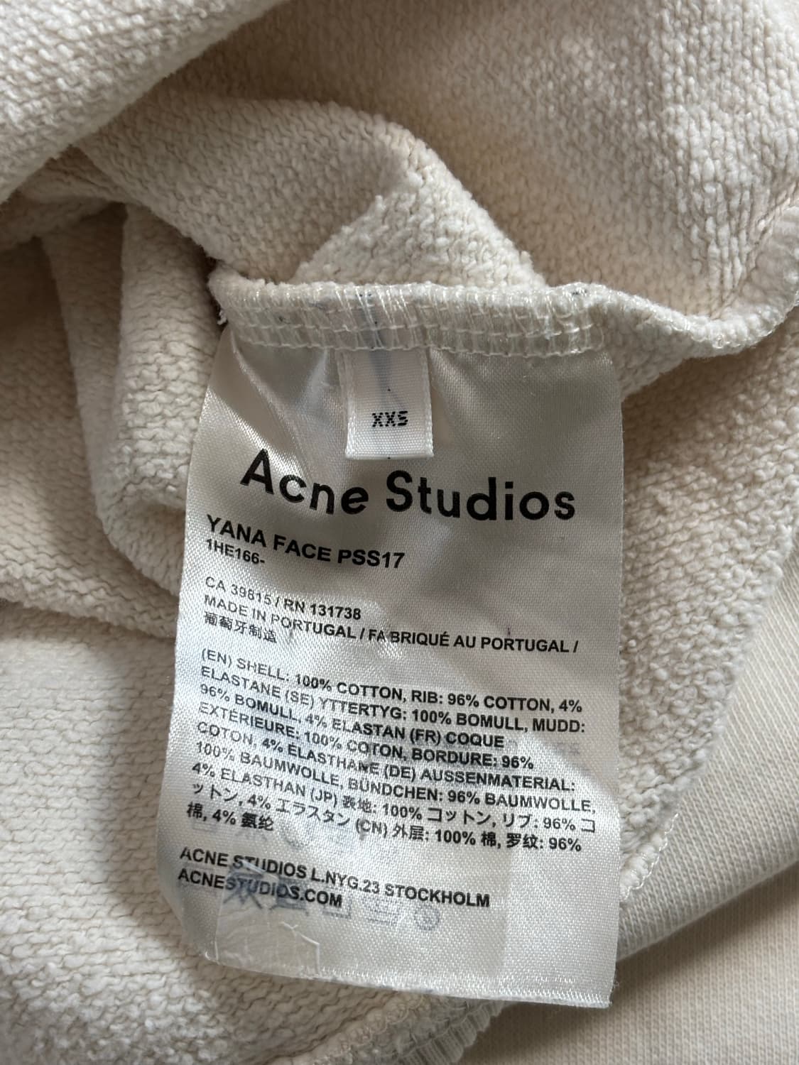 Acne Studios 아크네스튜디오 핀트페이스 화이트 맨투맨 상품이미지6