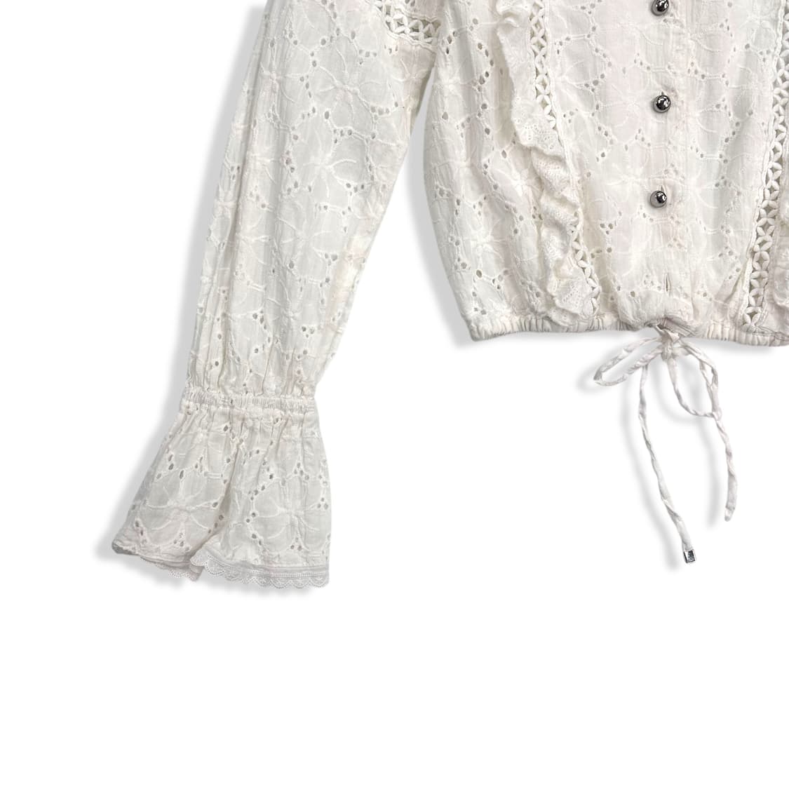 Eyelet Lace Girlish Blouse 상품이미지4