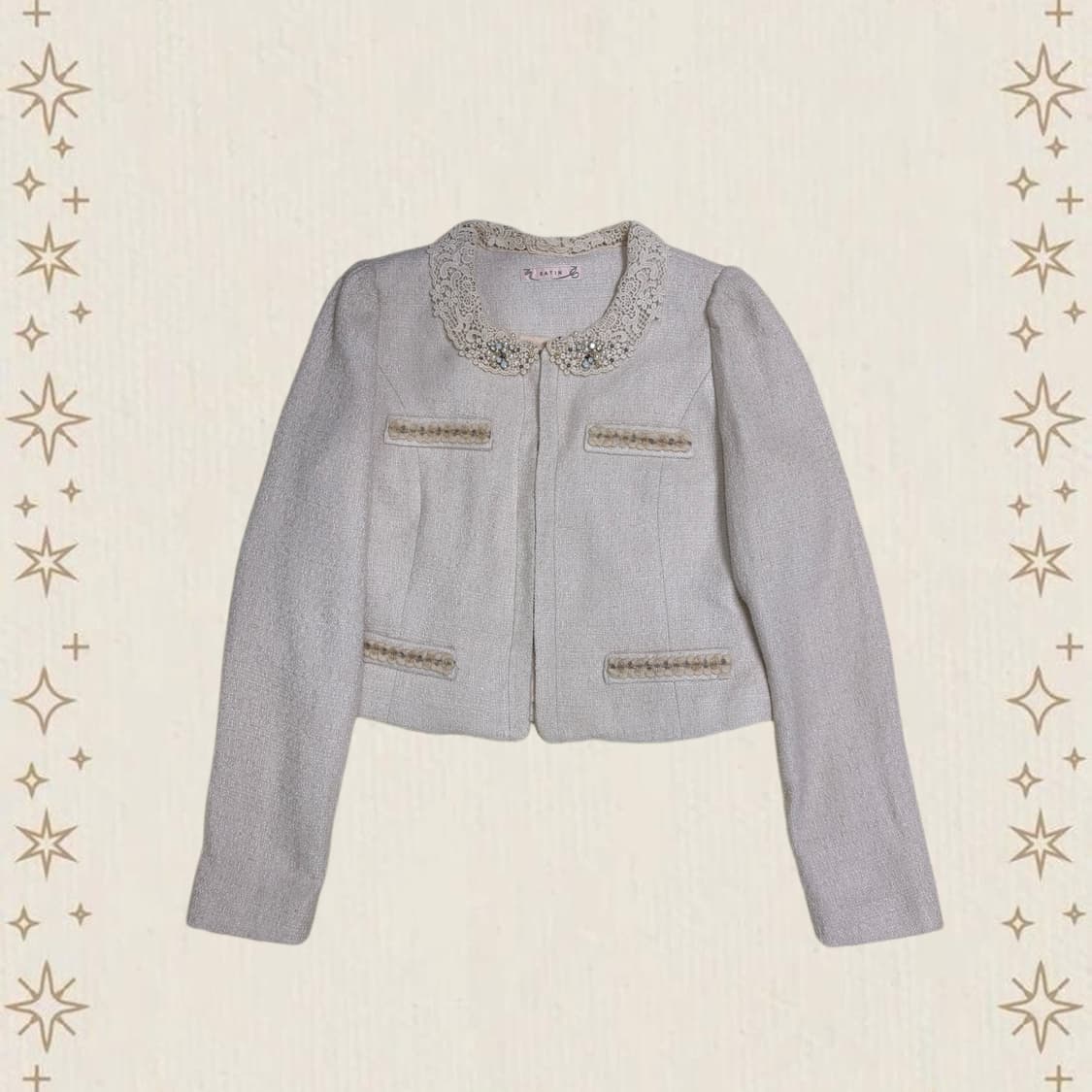 빈티지 아이보리 레이스 카라 자켓 상품이미지1