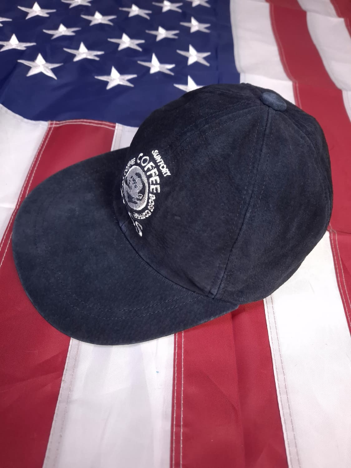 오리지날 90's 일본판 산토리보스커피 리얼스웨이드 볼캡 상품이미지2