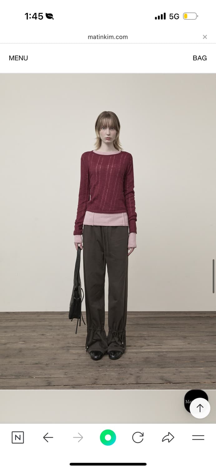 마뗑킴 STRING DETAIL SWEATPANTS IN CHARCOAL 상품이미지2