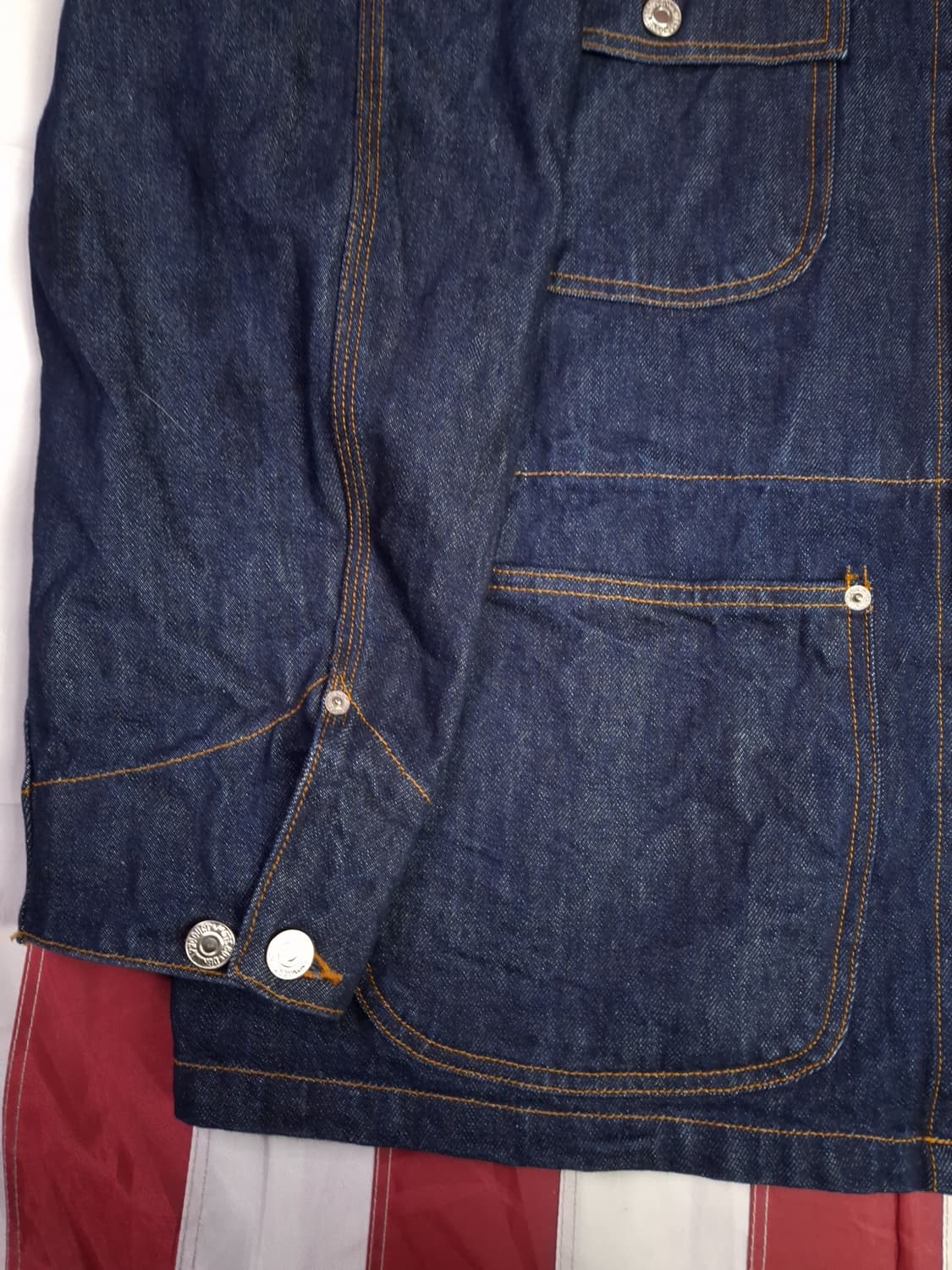 오리지날 새제품 오어슬로우 루즈핏 커버올 원워시 데님 자켓 상품이미지3