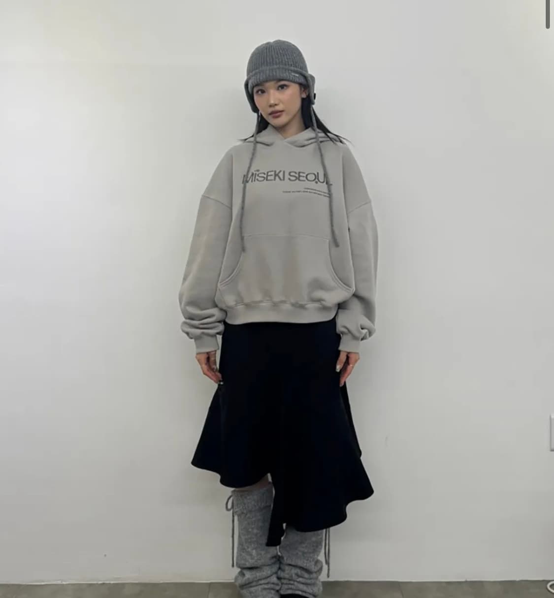 미세키서울 Logo sweat hoodie GREY 상품이미지1