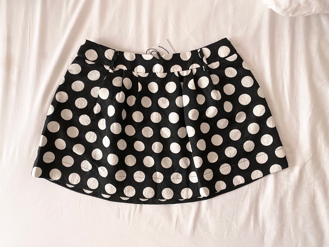 M 새제품 폴카도트 땡땡이 자카드 스커트 M #꼼데가르송 갸루 슈슈통 상품이미지2