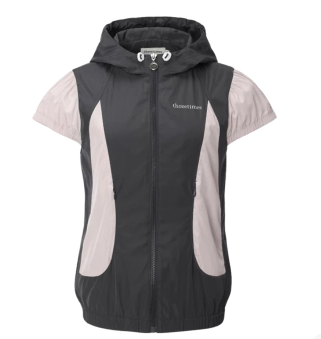 쓰리타임즈 밀키 윈드브레이커 바람막이 반팔 상품이미지1
