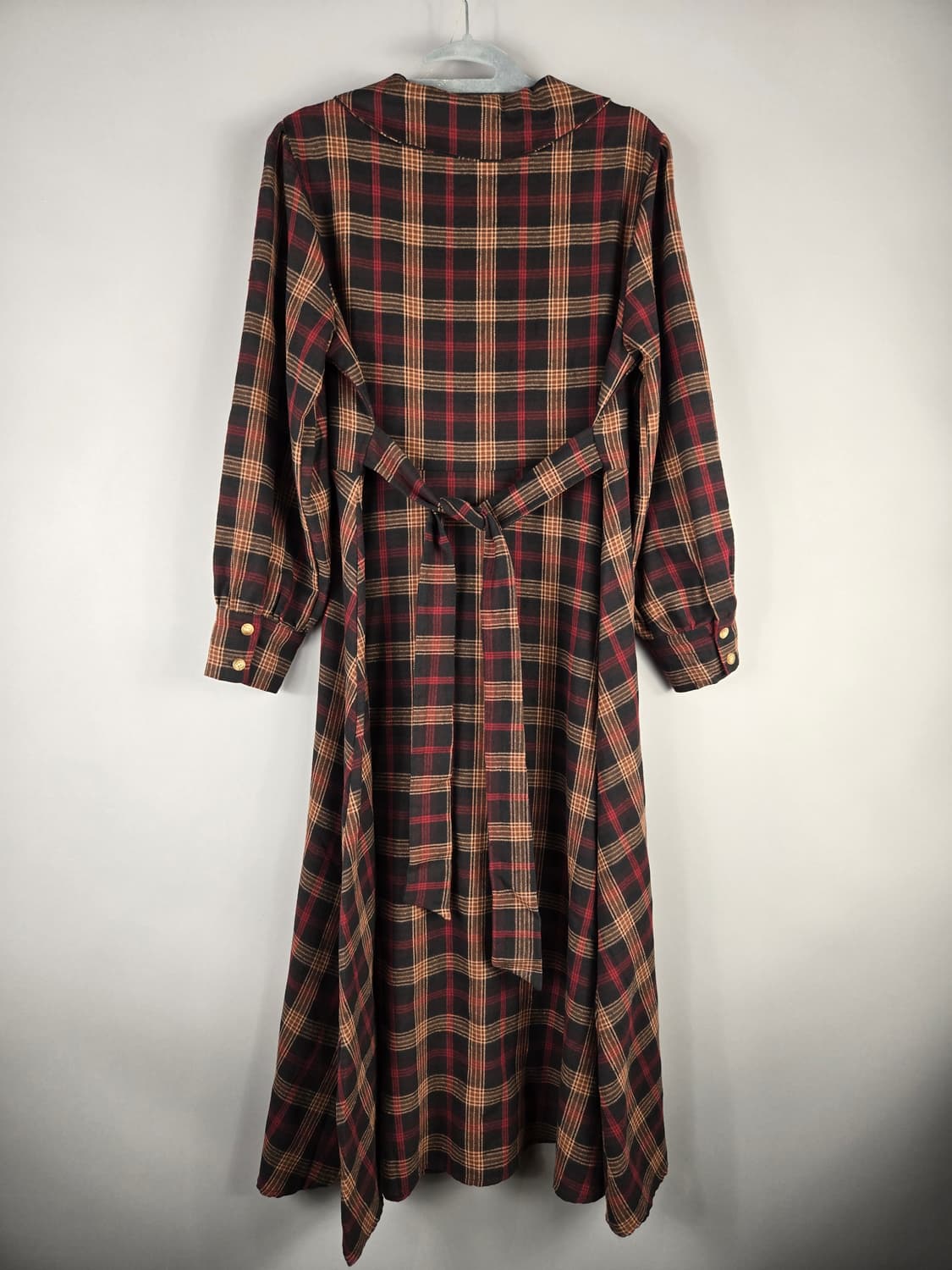 [무료배송]반에이크 F 여성 둥근카라 체크 롱 플레어 원피스 상품이미지7