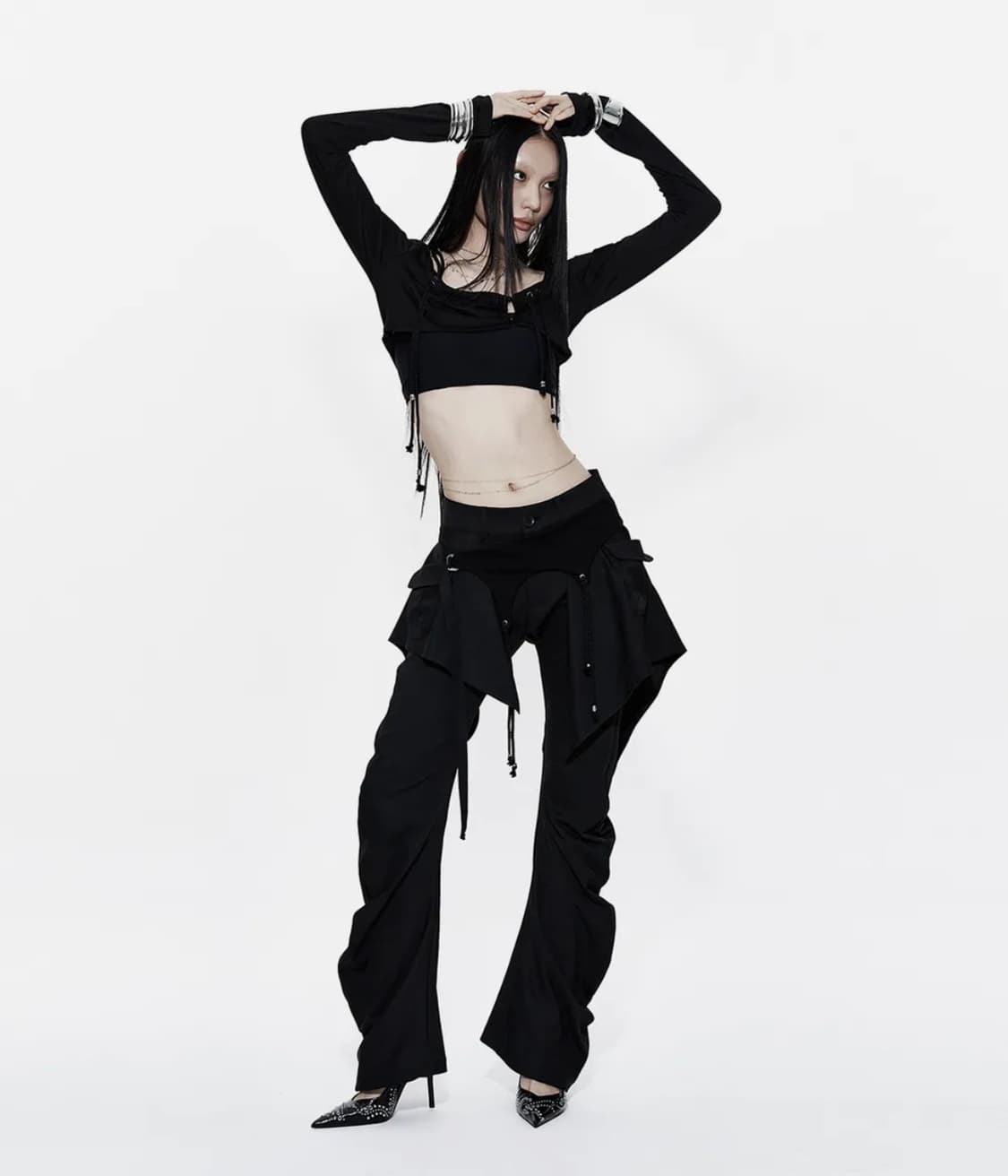 카시코 Layered Strap Pants black 상품이미지1