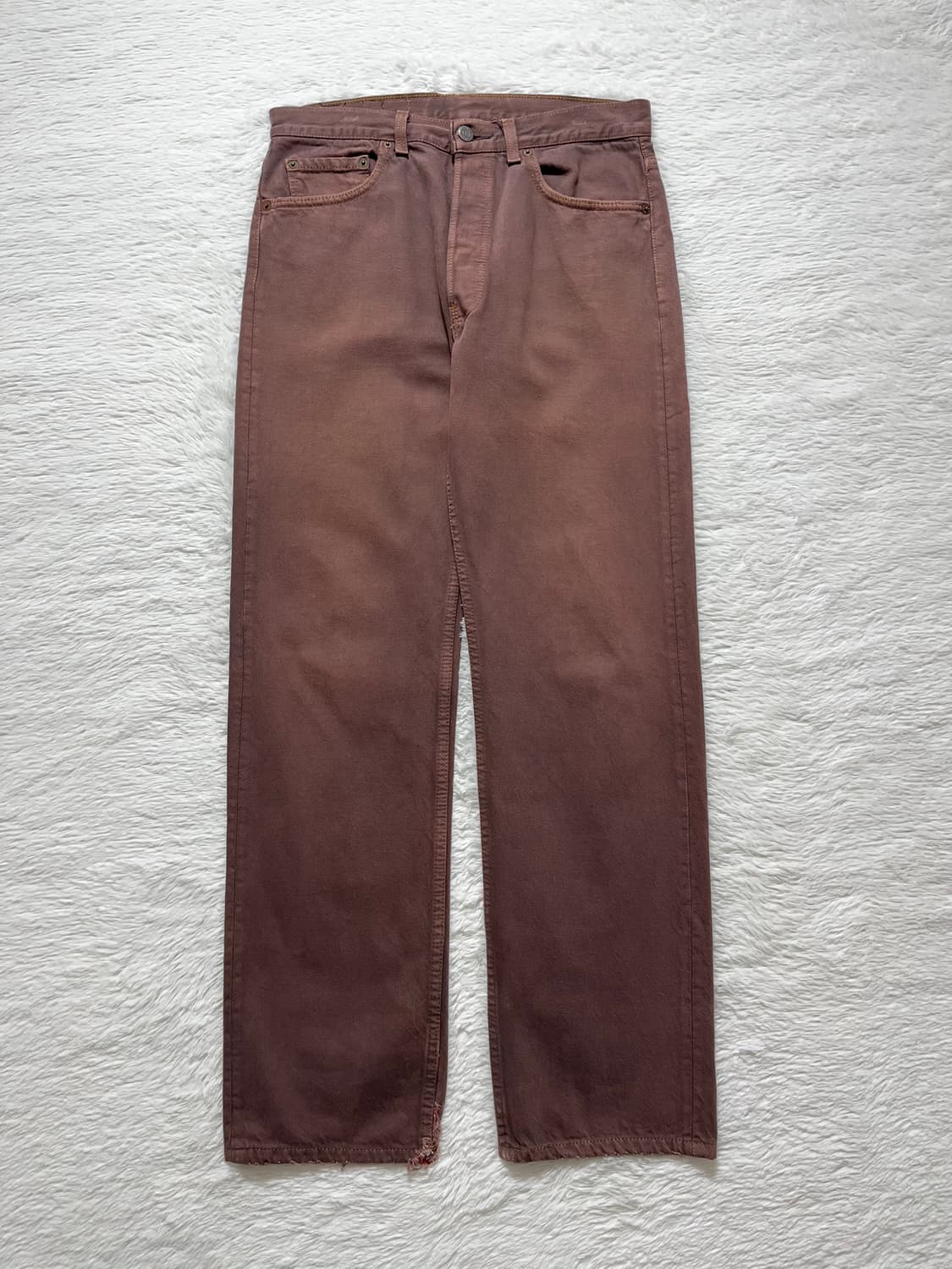 90s USA 빈티지 리바이스 501 데님 팬츠 브라운 상품이미지2