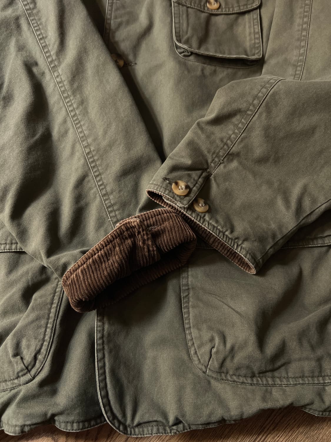 [XL]USA 빈티지 올리브그린 체크 퀼팅 헌팅자켓 상품이미지6