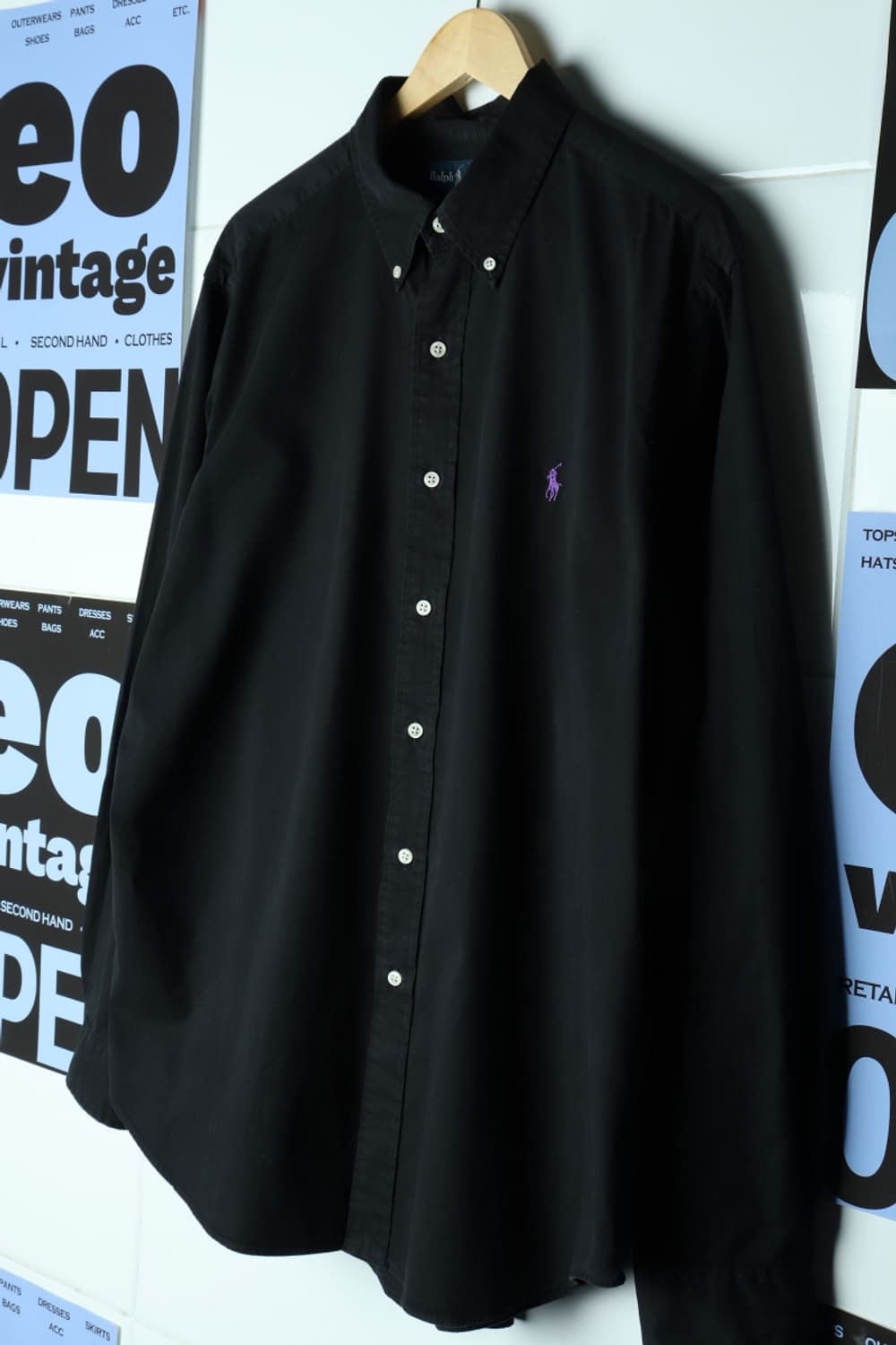 (XL-2XL) 폴로 랄프로렌 셔츠 남방 USA 무지 블랙-H31850 상품이미지1