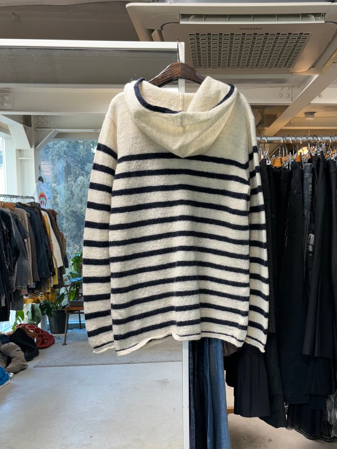 노어던 트럭 마린 스트라이프 후드 가디건 상품이미지2