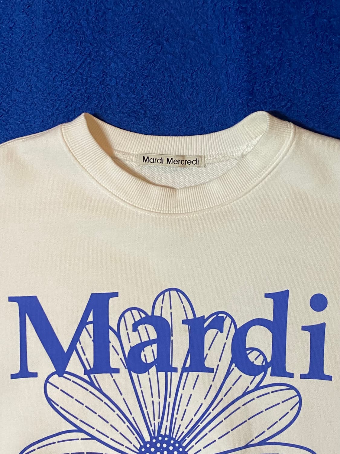 MardiMecredi 마르디메크르디 맨투맨 아이보리+블루 상품이미지3