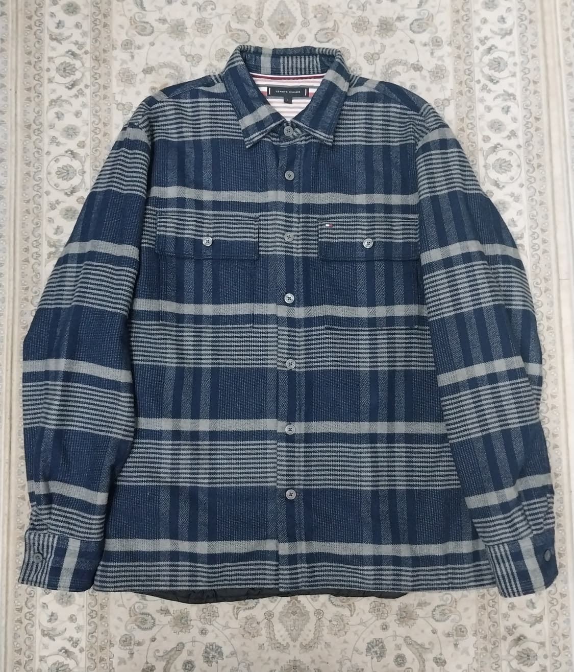 타미힐피거 체크 셔츠형 퀼팅자켓 L 상품이미지1