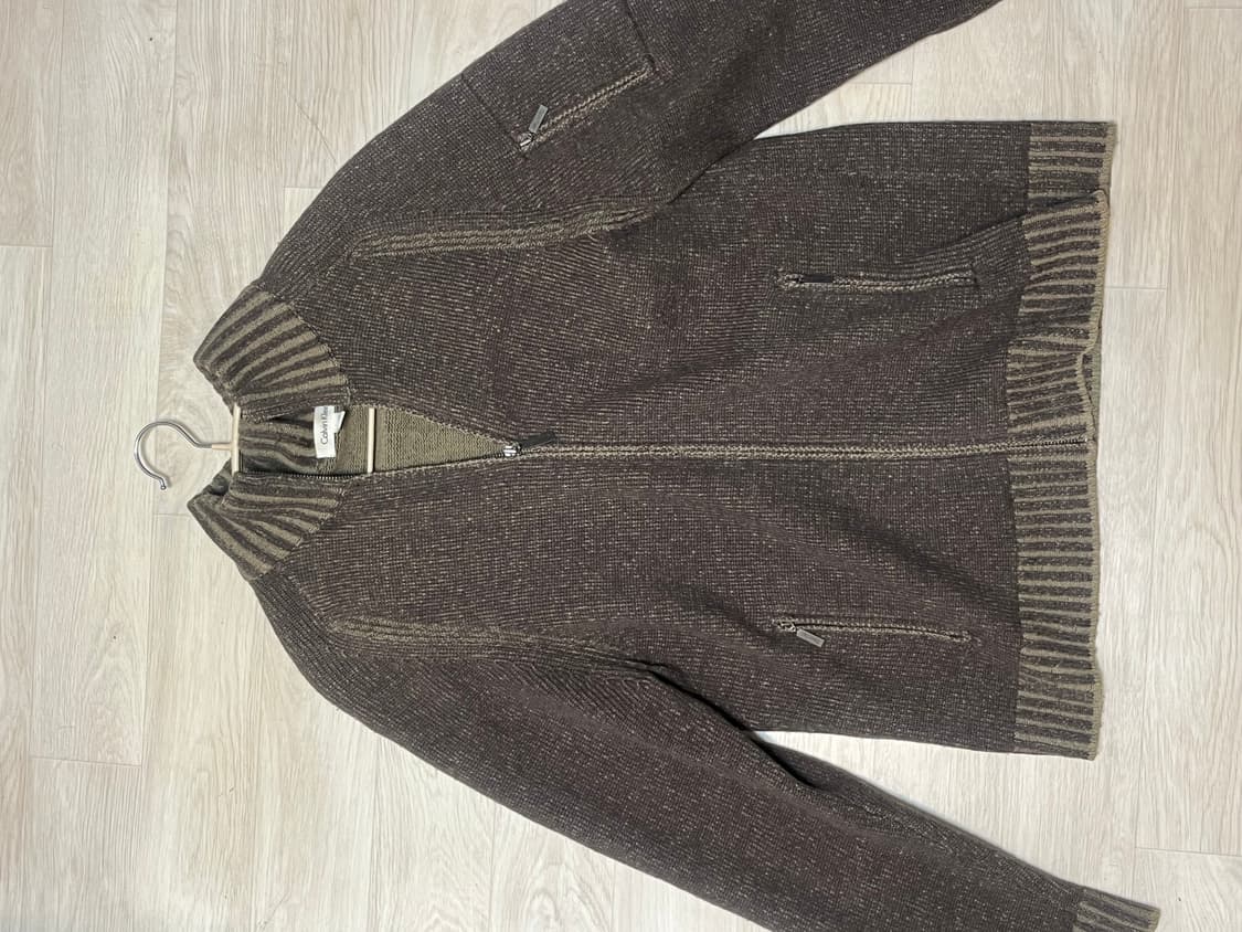 CK 캘빈클라인 90s 빈티지 니트집업 홍콩판 상품이미지1