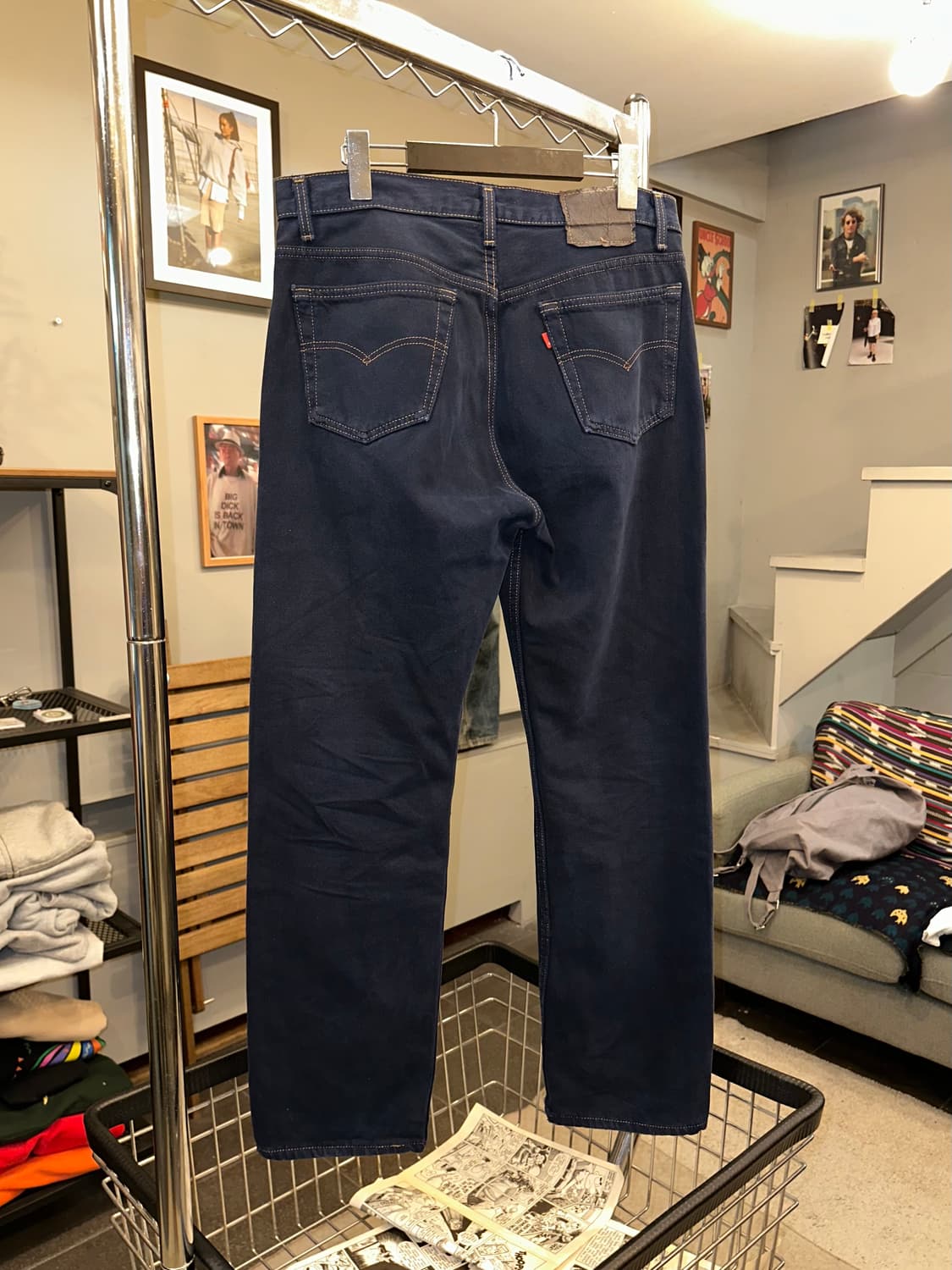 90’s Levi’s 501 navy denim washed pants 상품이미지8