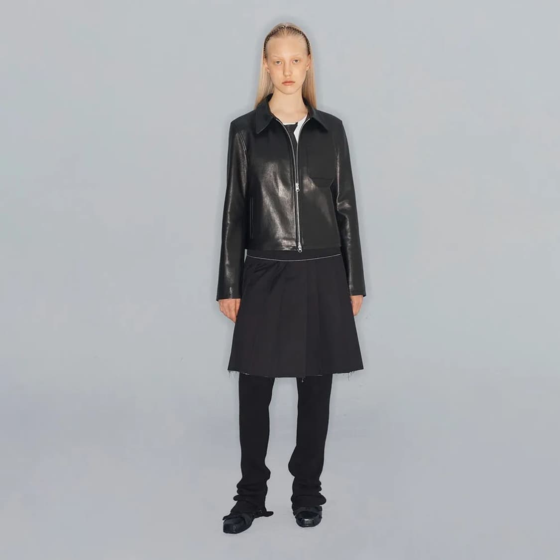 Open yy classic leather zip jacket 상품이미지2