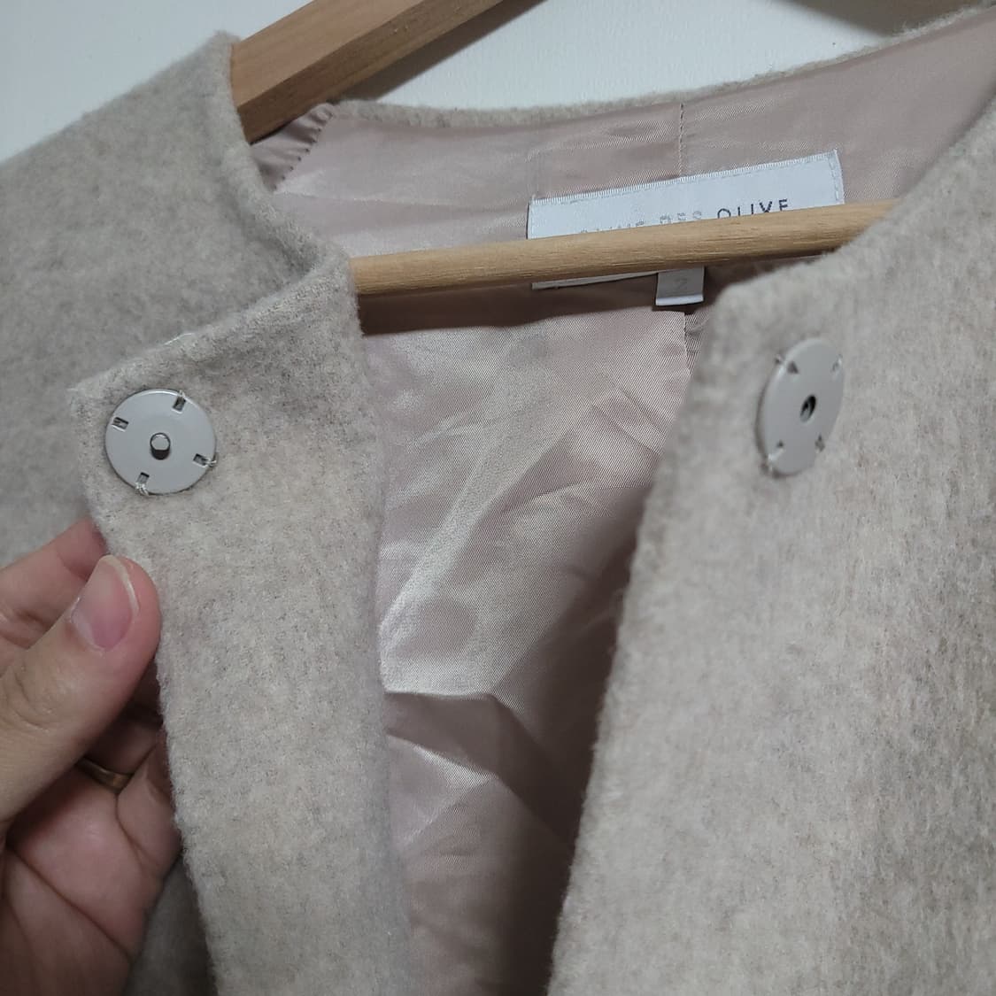 (2) 올리브데올리브 모직 하프 코트 자켓 상품이미지3