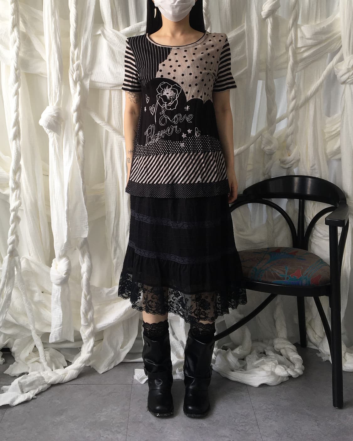 Pattern mixed t shirt 상품이미지1