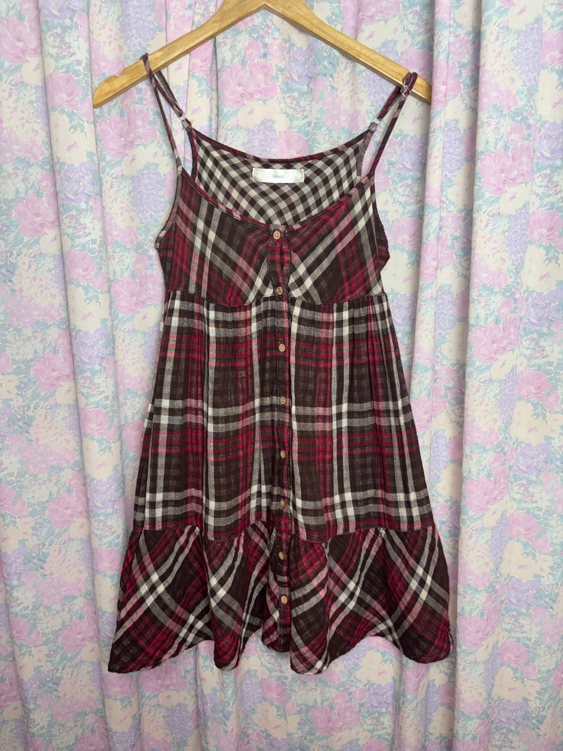 레드 브라운 체크 슬리브리스 상품이미지5