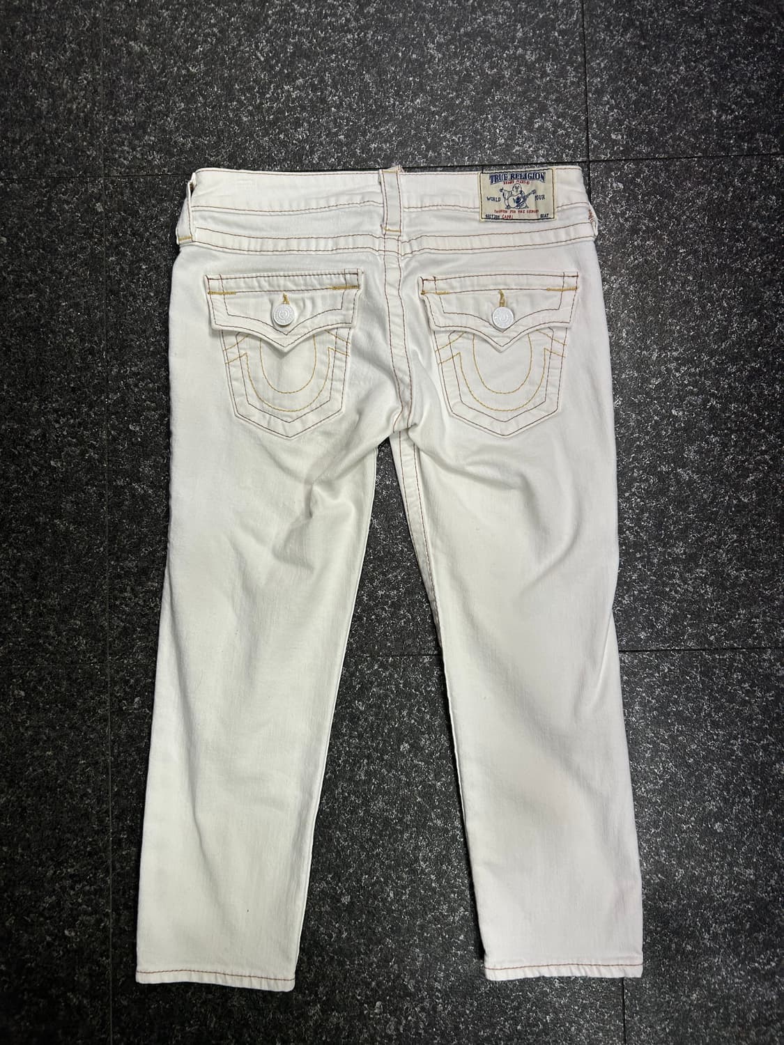 트루릴리젼 스티치 화이트 팬츠 스키니진 여성 25인치 상품이미지1