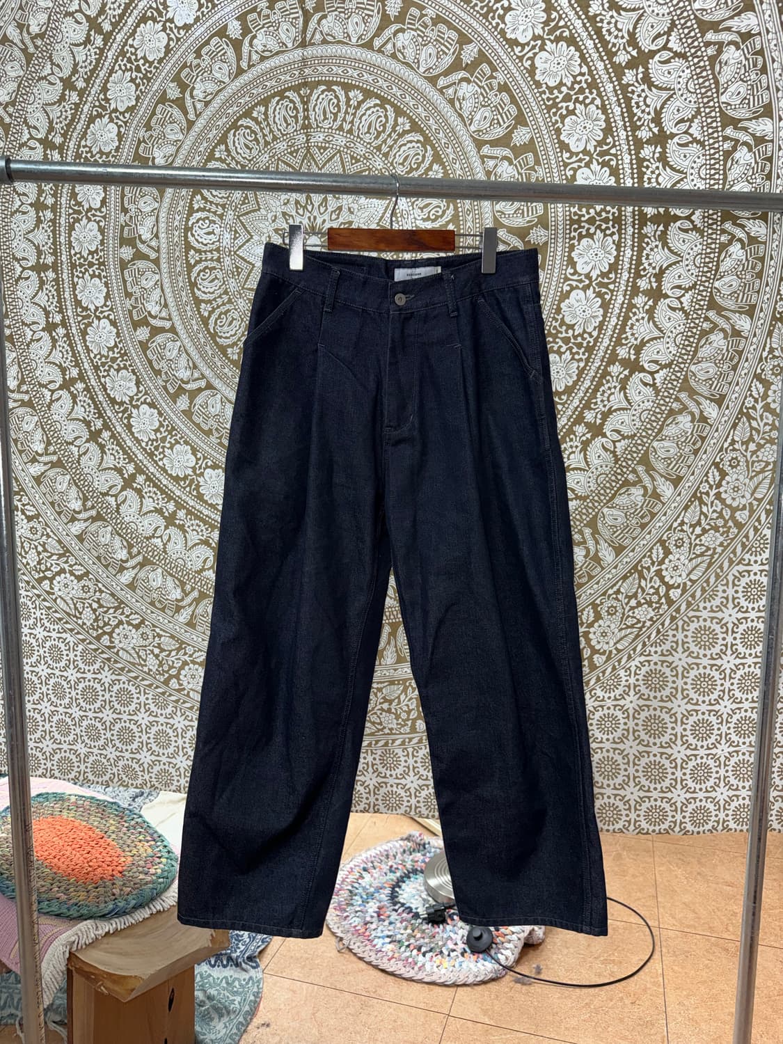 제로 핀턱 생지 와이드 데님팬츠  상품이미지3