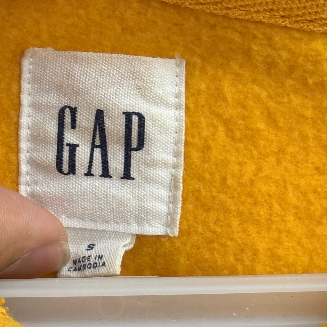 Gap 갭 로고 옐로 기모 후드 집업 S 상품이미지2