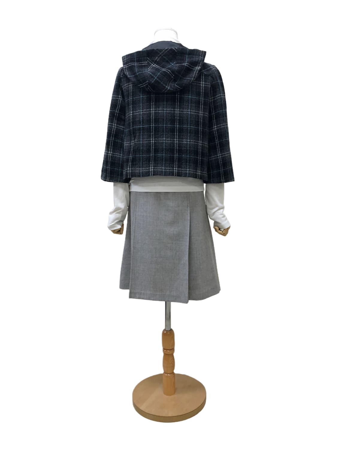 체크 떡볶이 더플 숏 코트 상품이미지6