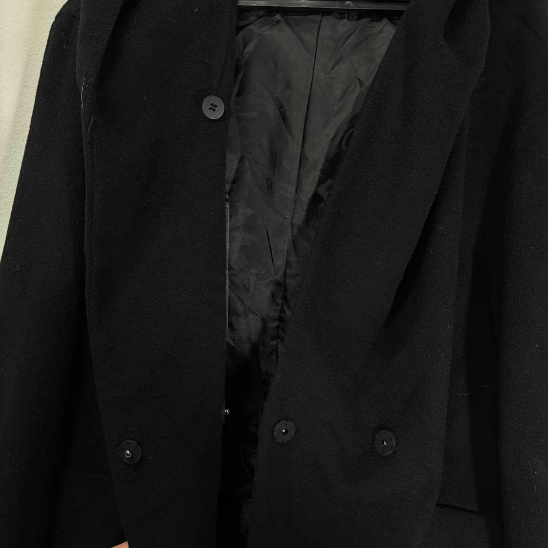 우먼FREE SOWOOL 소울 블랙 여우모피 후드 울코트 상품이미지2