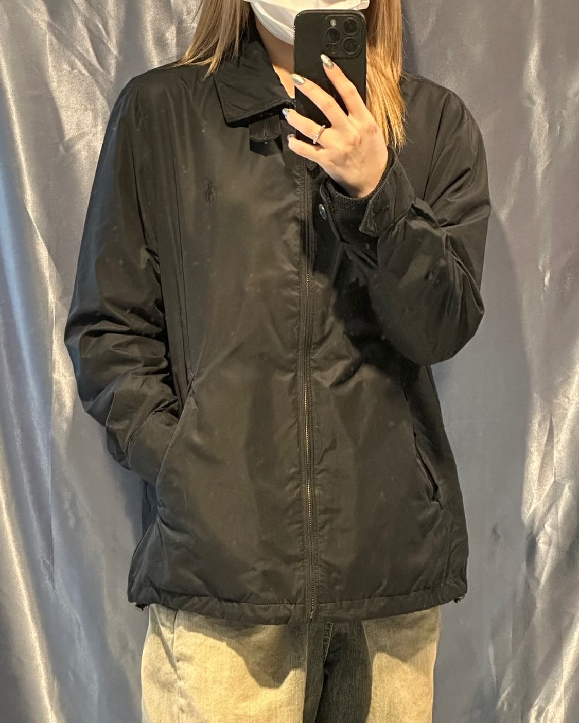 M 폴로랄프로렌 블랙 자수 로고 블루종 자켓 상품이미지1