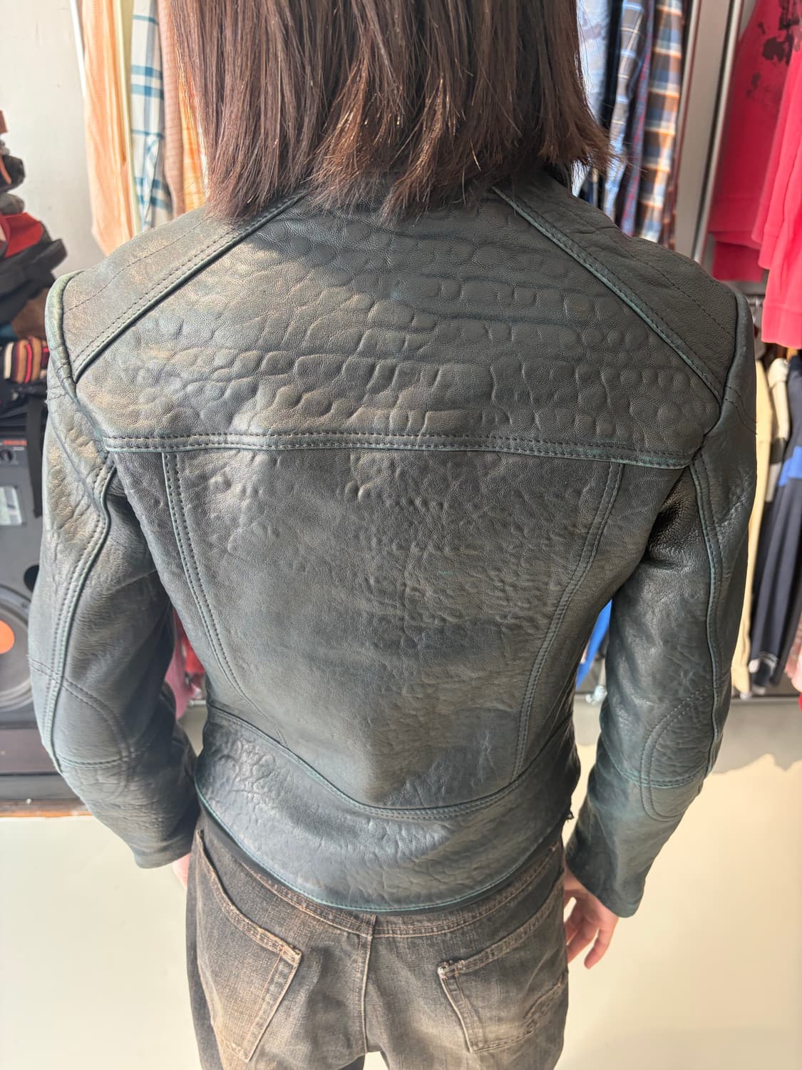 All Saints 크롭 바이커 레더 자켓 상품이미지2