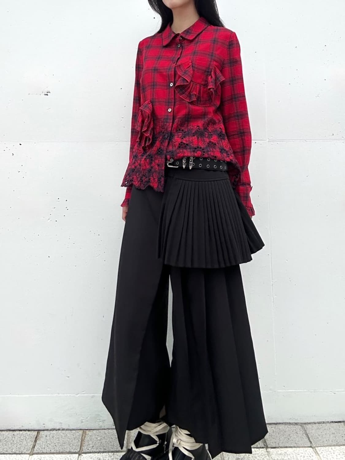 Pintuck warm mini skirt / black 상품이미지5