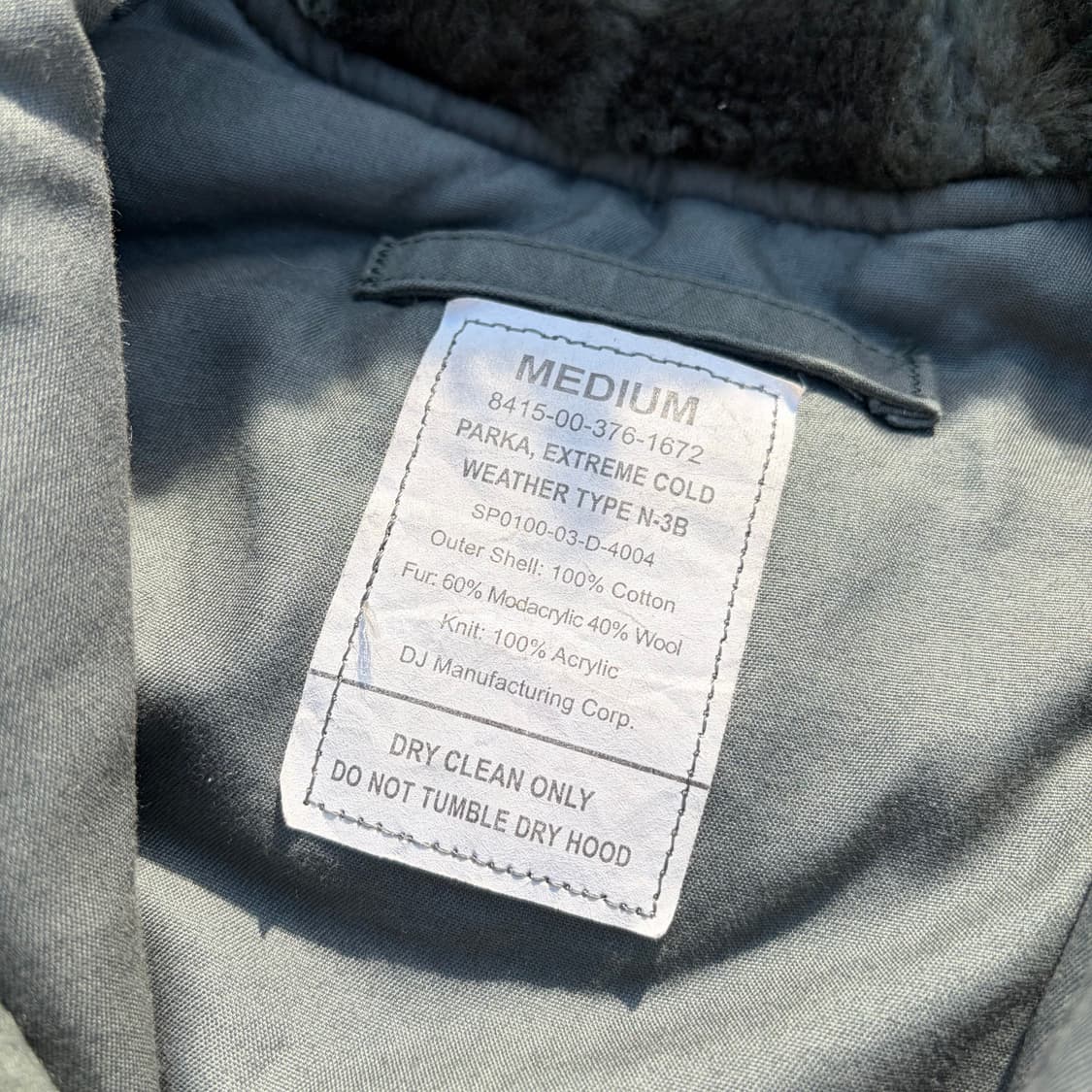 00s USA 미군 오리지널 N-3B 익스트림 파카 M 상품이미지6