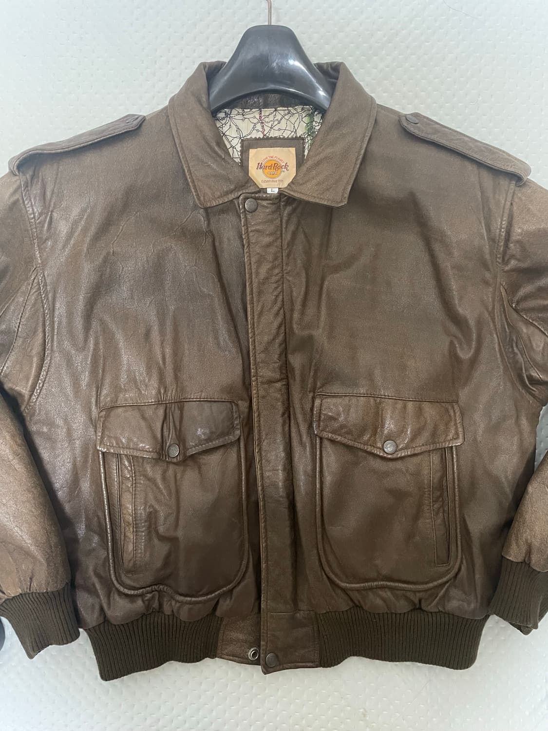하드락 카페 브라운 a2 레더자켓 상품이미지2