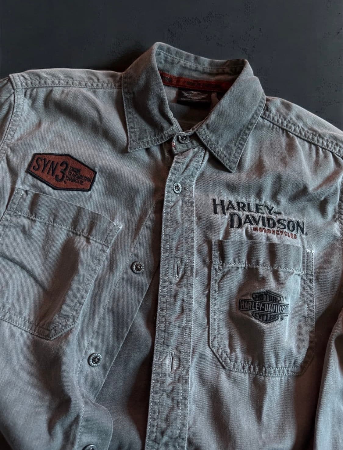 할리데이비슨 빈티지 셔츠 그레이 s 상품이미지2