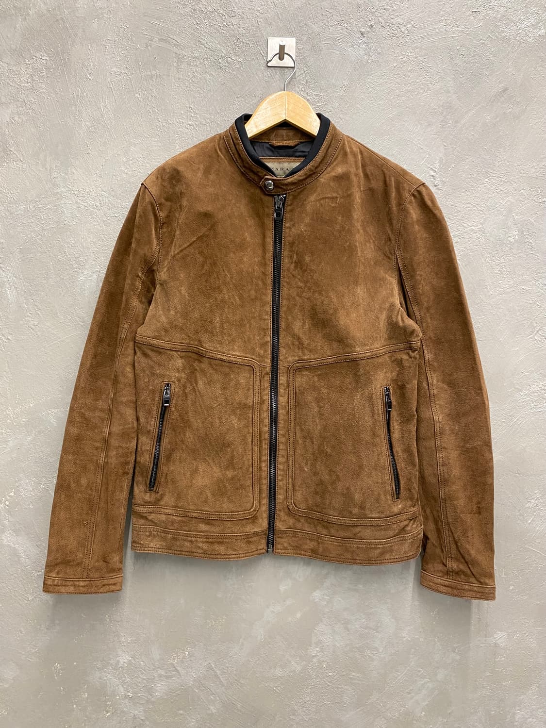 [L] ZARA 자라 브라운 스웨이드 집업 자켓 상품이미지1